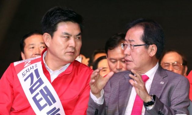 김태호 전 경남지사(왼쪽)과 홍준표 전 자유한국당 대표가  공천에서 탈락했다.
