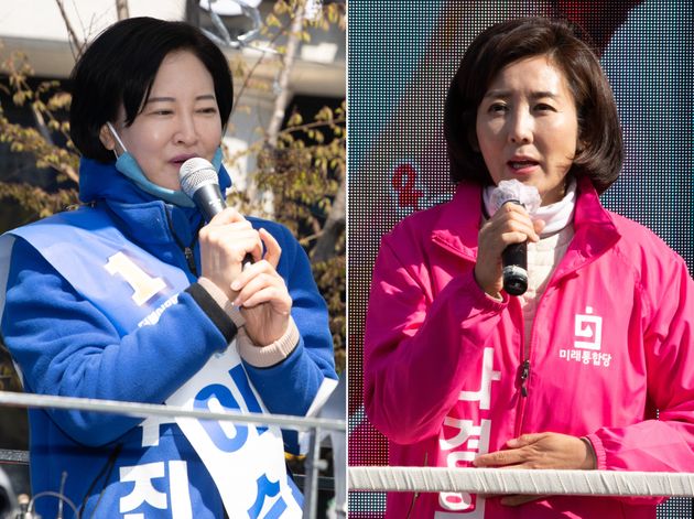 서울 동작을에서 맞붙는 이수진 민주당 후보와 나경원 통합당 후보