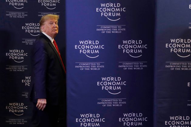 스위스 다보스에서 열린 세계경제포럼에 참석한 도널드 트럼프 대통령의 모습. 트럼프 대통령에 대한 상원의 탄핵재판이 아직 진행되고 있던 시기다. 2020년 1월22일.