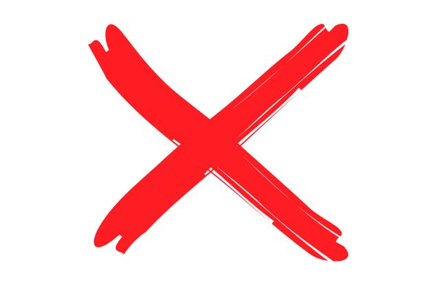 red X sign illustration on white background