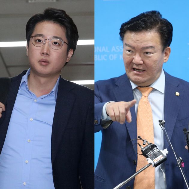 이준석 미래통합당 최고위원과 민경욱 통합당 의원.