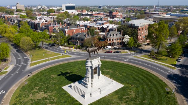 (자료사진) 로버트 E. 리 장군의 동상. 리치몬드, 버지니아주. 2020년 4월7일.