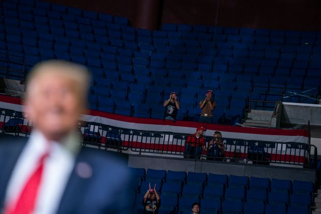 6월 20일 도널드 트럼프 미국 대통령의 털사 유세 현장에 빈 자리가 눈에 띈다.