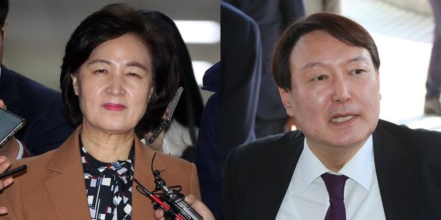 추미애 법무부 장관, 윤석열 검찰총장.