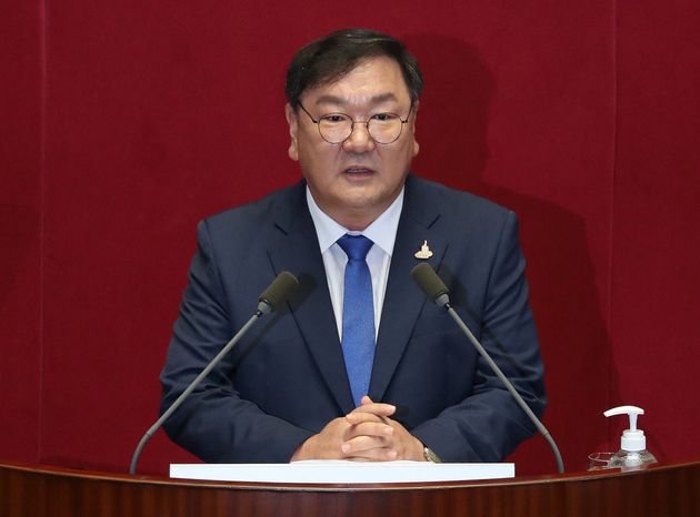 김태년 더불어민주당 원내대표가 7월20일 국회에서 교섭단체대표연설을 했다.
