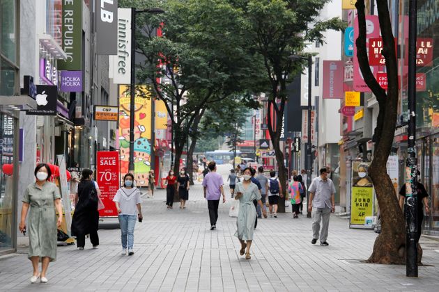서울 명동 거리의 모습. 2020년 8월19일.