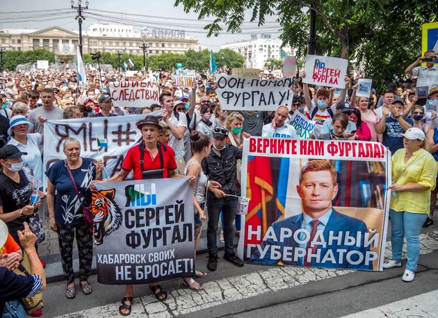 러시아 동쪽 끝에 위치한 하바롭스크에서는 세르게이 푸르갈 주지사 체포에 항의하는 시위가 한 달째 계속되고 있다. 