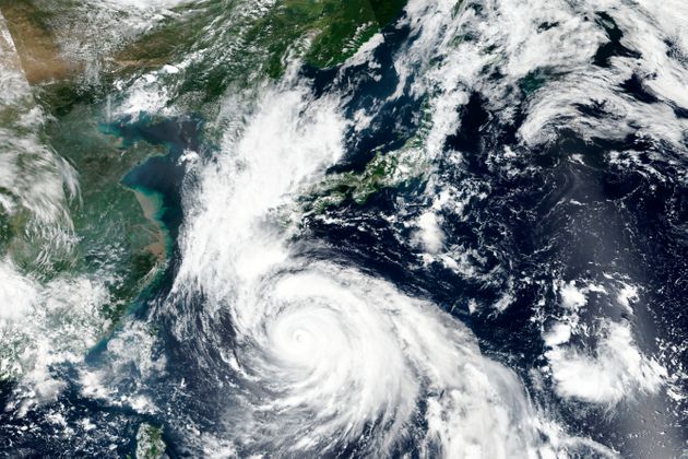 제10호 태풍 하이선의 위치를 보여주는 9월5일자 위성사진. 