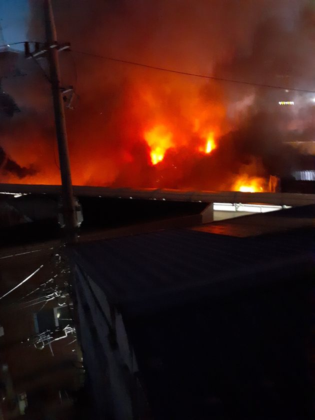 21일 화재가 발생한 서울 동대문구 제기동 청량리 청과물시장