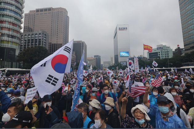(자료사진) 보수단체들이 지난 8월15일 광복절에 서울 광화문에서 집회를 개최한 이후 관련 코로나19 확진자가 폭증했다.