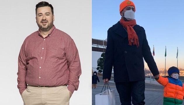 샘 해밍턴 다이어트 전 120kg 모습(왼쪽) 현재 30kg 감량한 모습