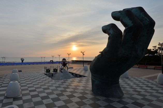 코로나로 폐쇄된 호미곶 해맞이 광장