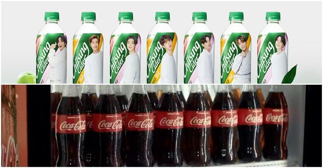 방탄소년단은 코카콜라와 롯데칠성사이다 모두 광고 모델로 활동한 바 있다.