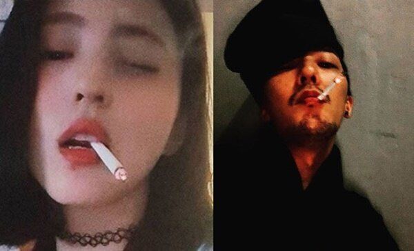 배우 한소희와 지드래곤의 흡연 사진. 동일한 흡연이지만 전혀 다른 반응을 불러왔다.