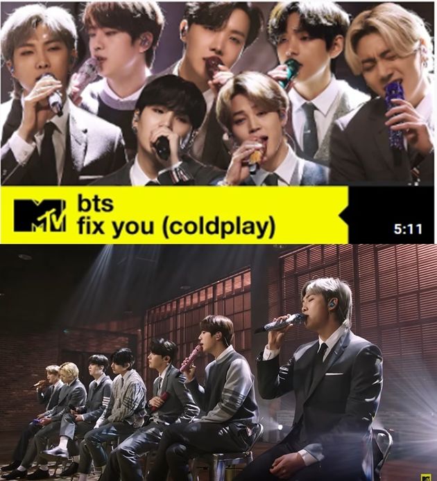 MTV 'BTS FIX YOU 커버 영상' 캡처