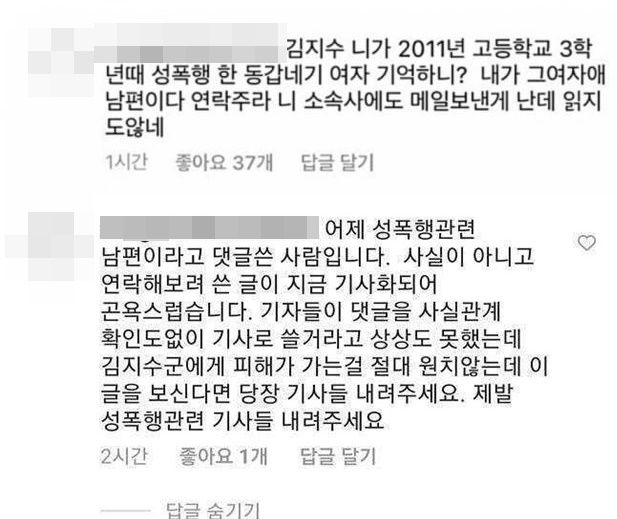 거짓 폭로한 네티즌 해명. 5일 기준, 논란이 된 댓글은 삭제된 상태다.