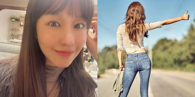 2020년 7월 해당 게시물(오른쪽)을 끝으로 한동안 SNS 활동도 뜸했던 김아중. 약 8개월 만에 근황을 전했다.