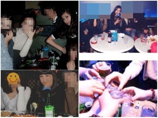 최근 논란이 된 연예인들의 학창시절 음주 사진.