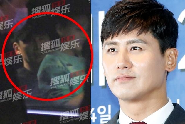 자연스럽게 여성을 무릎 위에 앉히는 우효광&nbsp;