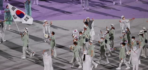 대한민국 올림픽 국가대표 선수들.