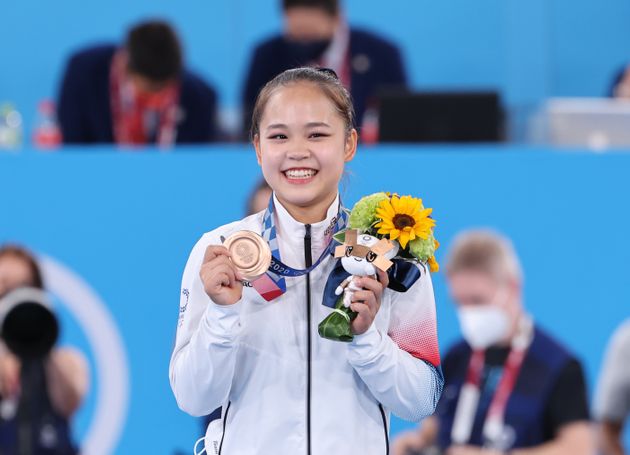 1일 도쿄 아리아케 체조경기장에서 열린 2020 도쿄 올림픽 여자 도마 결선에서 동메달을 획득한 여서정(19·수원시청).