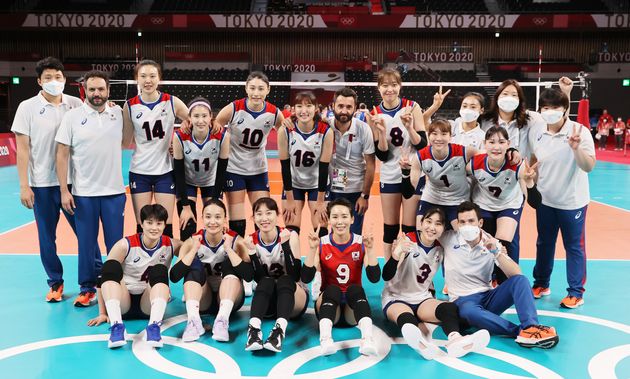 2020 도쿄올림픽에 출전해 4강에 오른 한국 여자배구 대표팀.