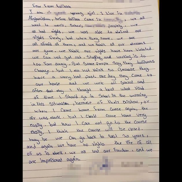 안젤리나 졸리가 아프가니스탄의 한 소녀로부터 받은 편지.