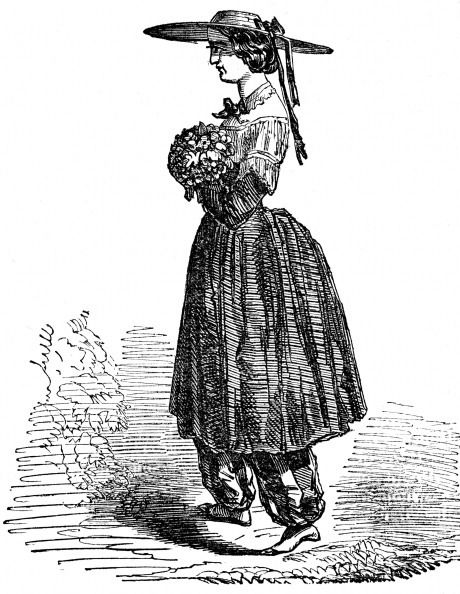 (1818-1984) 미국 페미니스트 아멜리아 젠크스 블루머. 그가 디자인하고 입었던 '블루머' 스타일 / 1869년 런던 목판화
