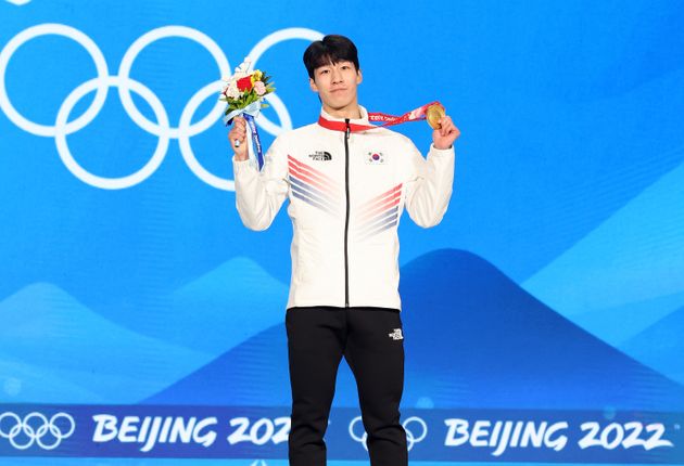남자 쇼트트랙 1500m에서 금메달리스트가 된 황대헌.