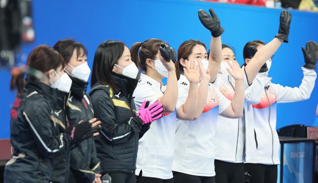 일본에 승리한 팀 킴. 2022.2.14