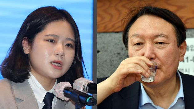 박지현 더불어민주당 공동비상대책위원장과 윤석열 대통령.