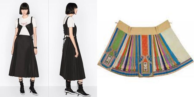 디올의 가을 컬렉션 ‘플리츠 미디 스커트’와 중국 전통의상 마멘췬(馬面裙)