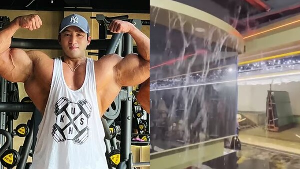 징맨 황철순과 폭우로 인해 피해를 입은 헬스장 ⓒ 황철순 인스타그램