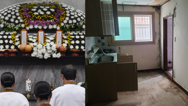 수원 세 모녀의 장례식장/ 세 모녀가 살던 집안 내부. 출처: 뉴스1