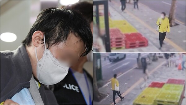 신당역 스토킹 살인범 전모(31)씨의 범행 당일 CCTV 영상. 출처: 뉴스1, SBS 