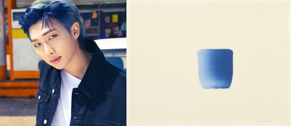 (좌) BTS의 RM ⓒbts.bighitofficial 인스타그램, (우) 이우환의 '조응' ⓒ아트컨티뉴 갤러리