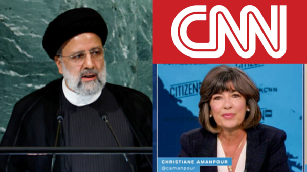 에브라힘 라이시 이란 대통령(왼쪽)과 크리스티안 아만포어 CNN 기자. 출처: 게티이미지, CNN.