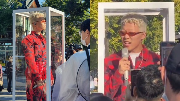 전주에 나타난 이찬혁. ⓒ트위터 갈무리