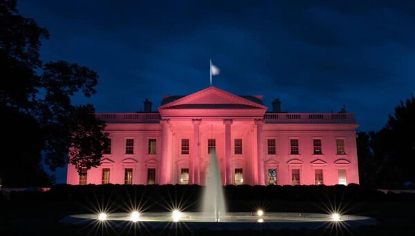 핑크색이 된 백악관 ⓒThe White House