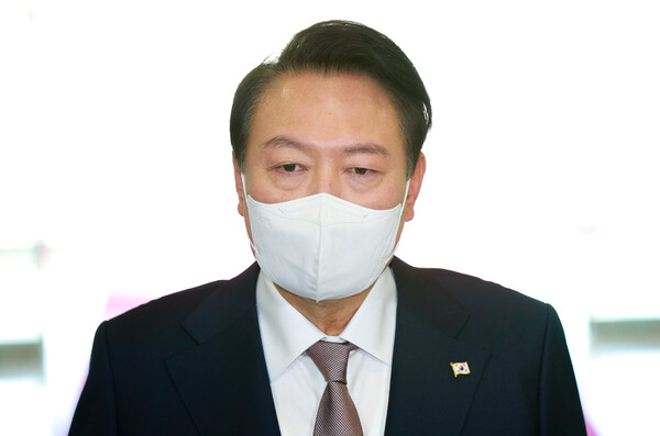 20일 출근길문답서 '양곡관리법' 언급하는 윤석열 대통령. ⓒ뉴스1