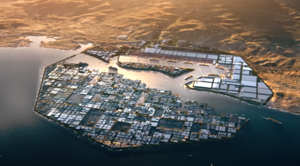 네옴 시티의 일부인 부유식 산업단지 옥사곤 ⓒNEOM 유튜브 캡쳐