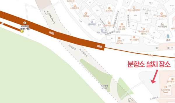 14일 오전 11시부터 ‘10·29 이태원 참사 시민분향소’가 설치되는 장소를 지도로 표시했다. ⓒ10·29 이태원 참사 시민대책회의 제공