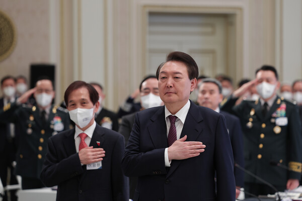 11일 오전 청와대 영빈관에서 2023년 외교부·국방부 신년업무보고가 이루어졌다. ⓒ뉴스1