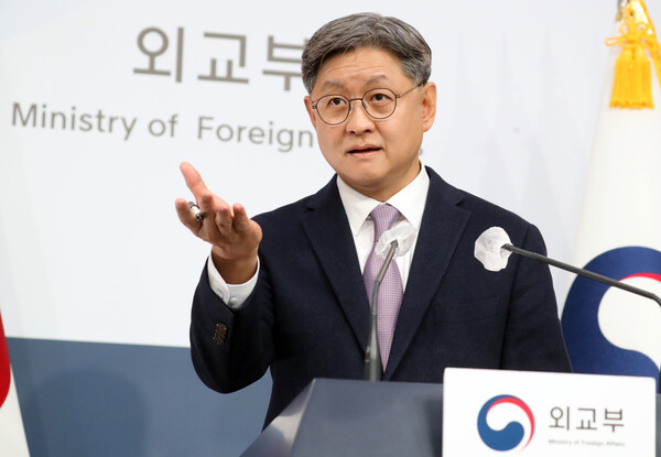 임수석 외교부 대변인이 17일 오후 서울 종로구 정부서울청사 별관에서 열린 정례브리핑에서 윤석열 대통령의 'UAE의 적' 발언 등 현안 관련 질문을 받고 있다. (2023.1.17)&nbsp;ⓒ뉴스1