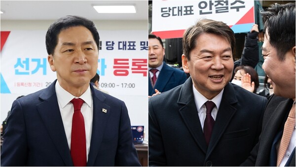 국민의힘 당권 주자인 김기현 의원(왼)과 안철수 의원(오).&nbsp;ⓒ뉴스1