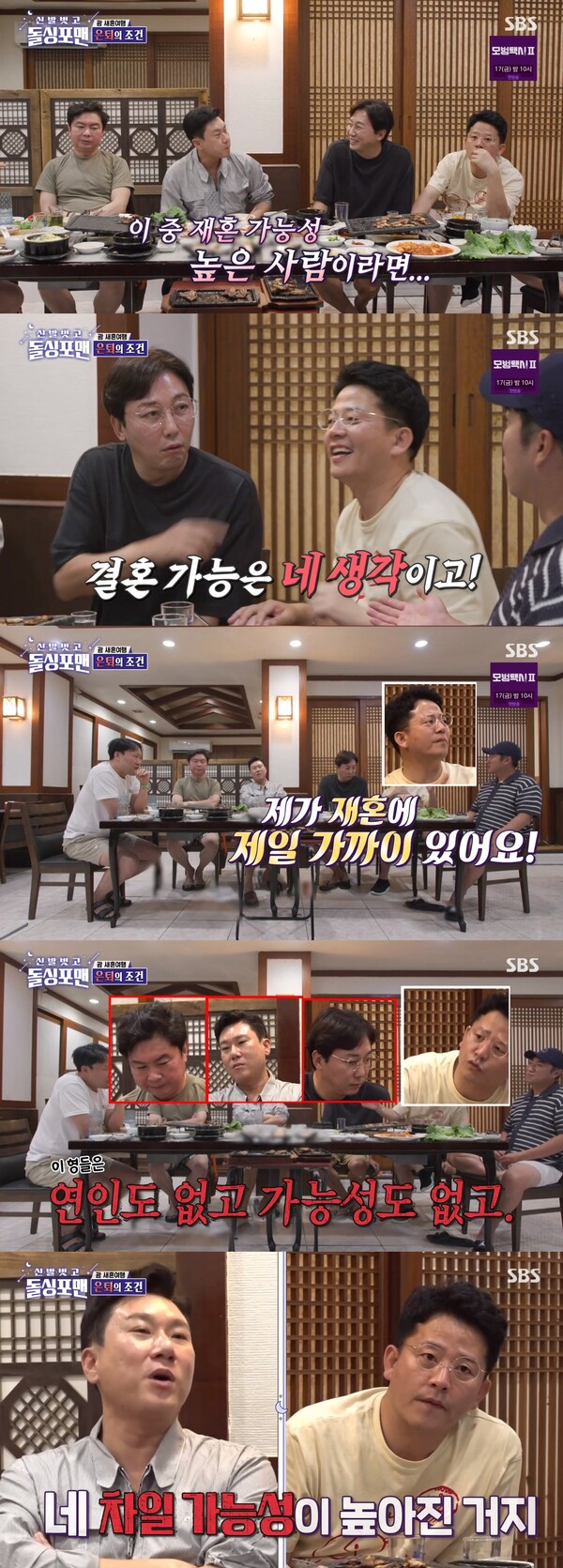 자신의 결혼 가능성이 높아졌다고 긍정한 김준호. ⓒSBS ‘신발 벗고 돌싱포맨’