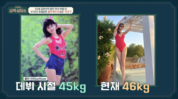 김완선은 37년째 거의 같은 몸무게를 유지하고 있다. ⓒ채널A