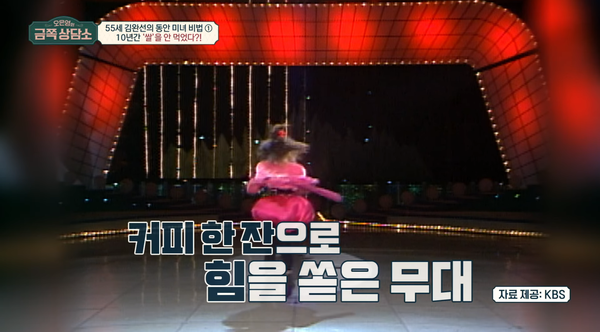 커피로 버틴 김완선의 무대. ⓒ채널A