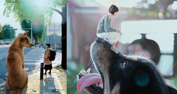 ①Gleaming-Shining Day (2018) ②Bright Place-Embrace the warmth(2018) / 출처 = 작가 정우재, 헤이마리