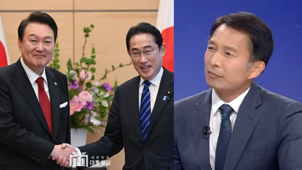 윤석열 대통령, 기시다 후미오 일본 총리, 송기호 변호사. ㅇ